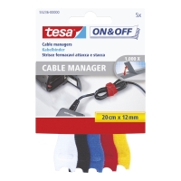 Tesa 55236 Velcro Cable Manager Multi Coloured - Pack Of 5