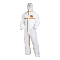 UVEX SIL-WEAR COVERALL TYPE 4B CAT3 WHITE/ORANGE SIZE L