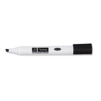 LYRECO CHISEL TIP BLACK WHITEBOARD MARKERS - BOX OF 10