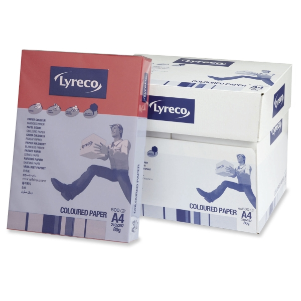 LYRECO INTENSE RED A4 PAPER 80GSM - PACK OF 1 REAM (500 SHEETS)