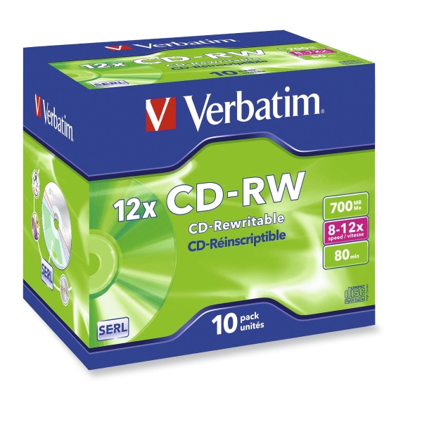Verbatim CD-RW, újraírható, 10 darab/csomag