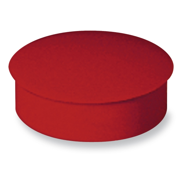 Pack de 6 imanes redondos em cor vermelha LYRECO diâmetro: 27 mm