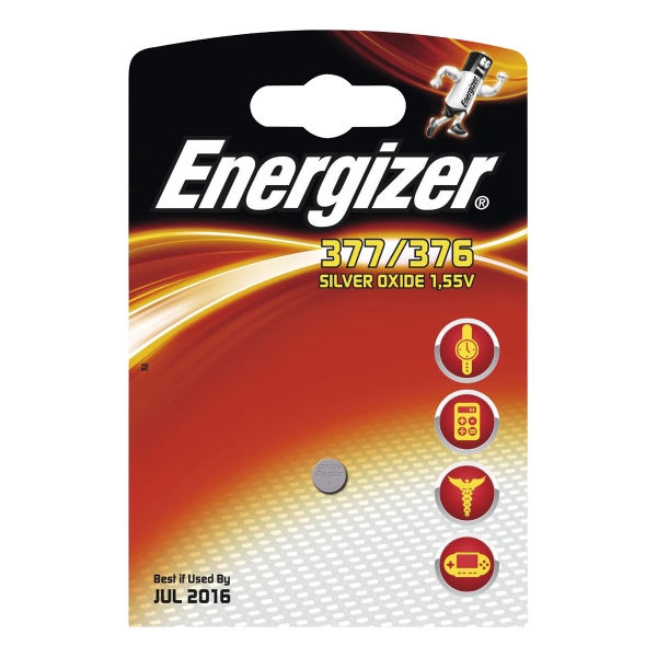 ENERGIZER 377/376 WATCH BUTTON CELL